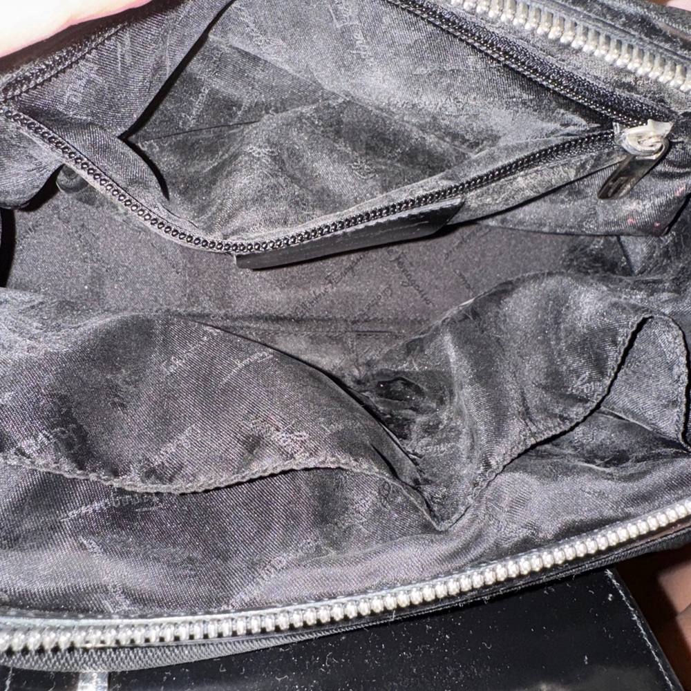 Vintage Salvatore Ferragamo Black Nylon & Patent Leather Mini Bag - Picture 9 of 9